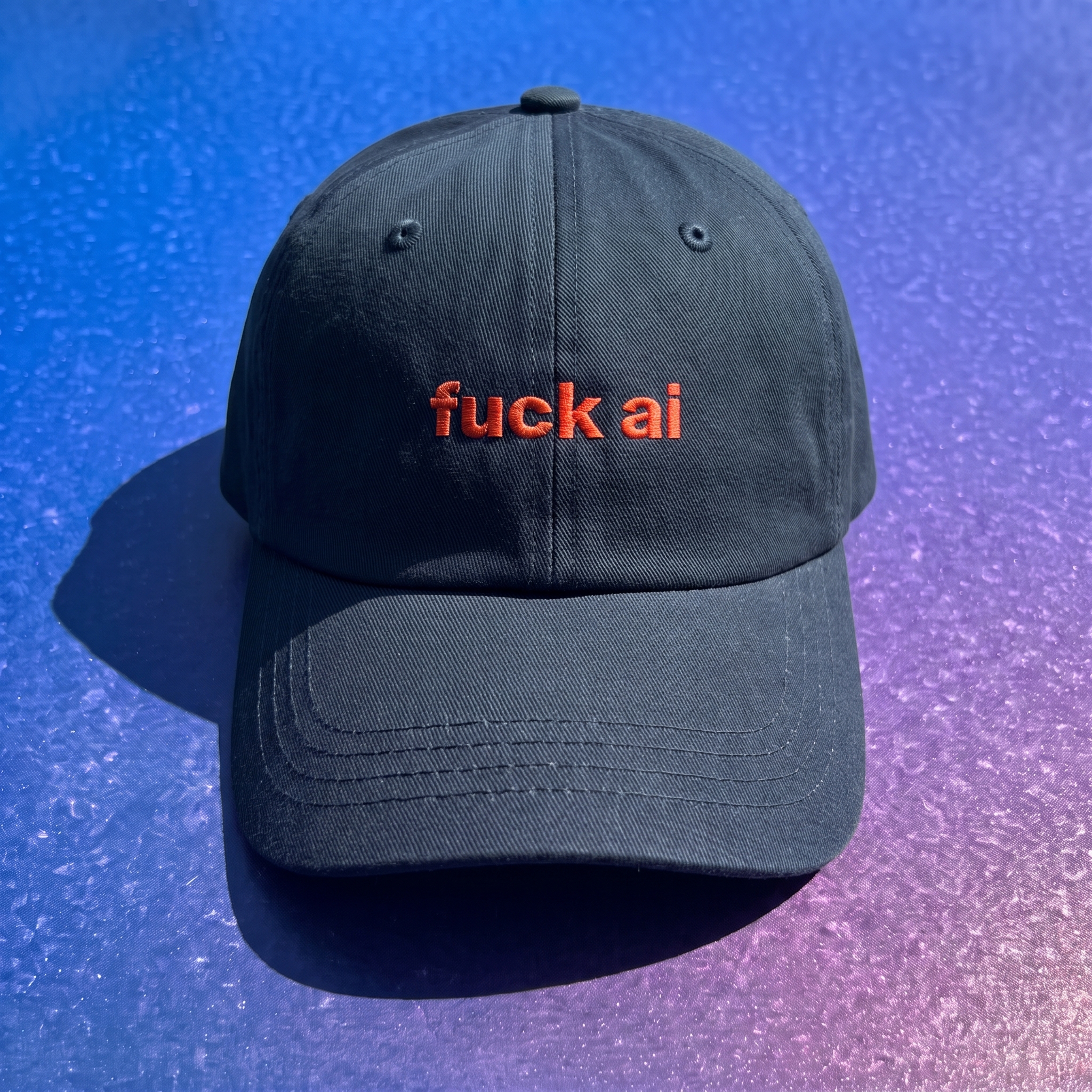 fuck ai, Navy / Red